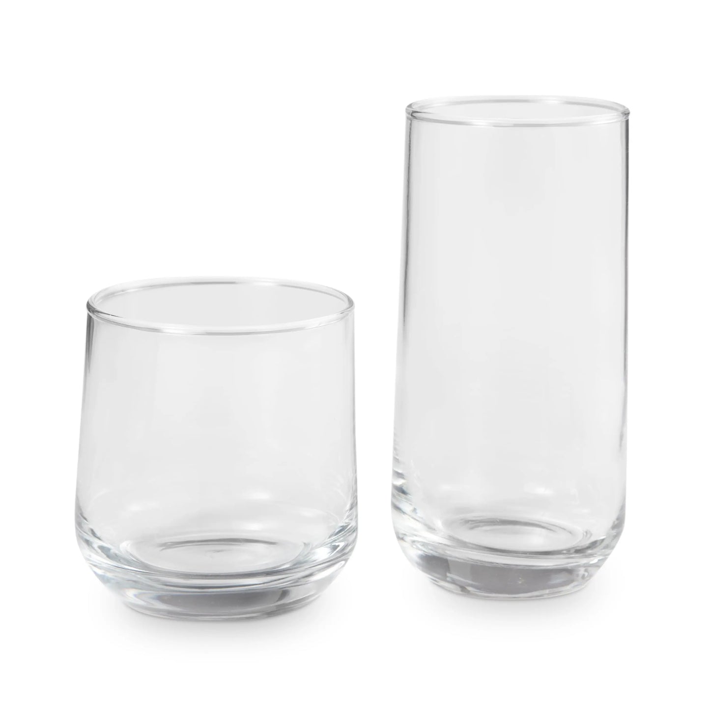 Josie Mixed Size Glass Drinkware, Set of 16