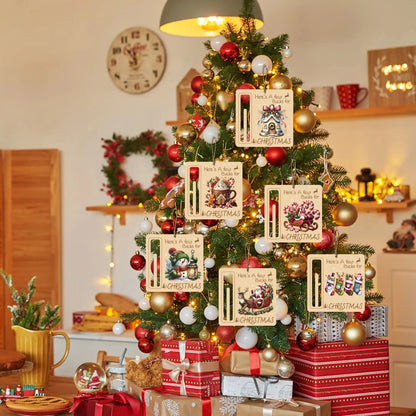 6 pcs Festive Christmas Cash Cards - Durable Paper Hanging Ornaments