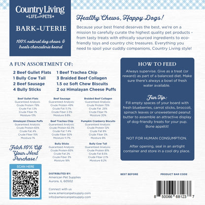 Bark-Uterie Board –  Charcuterie-Inspired Natural Dog Treats Selection American Pet Supplies