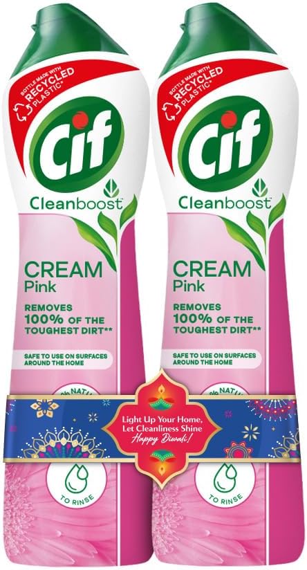 Cif Pink Multi Purpose Surface Cleaner Cream, 2x500ml