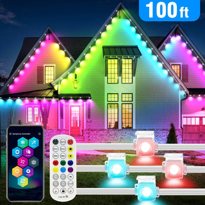Transform Your Home with 50Ft of Permanent Outdoor Waterproof LED Smart Eaves Lights – Perfect for Christmas and Year-Round Celebrations!
