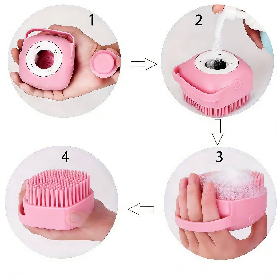 Dog Bath Brush with Soft Silicone Bristles - 2 PCS