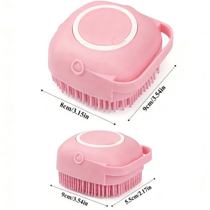 Dog Bath Brush with Soft Silicone Bristles - 2 PCS