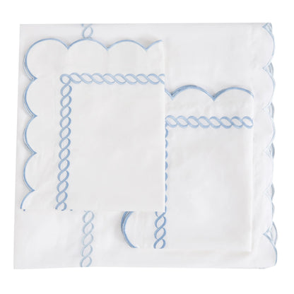 600 Thread Count Scallop Rope Embroidered Cotton Duvet Set Mélange Home