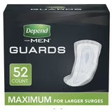 Depend Incontinence GuardsBladder Control Pads for Men, Maximum, 52 Count