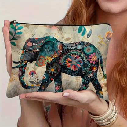 Bohemian Style Elephant Cosmetic Bag with Zipper