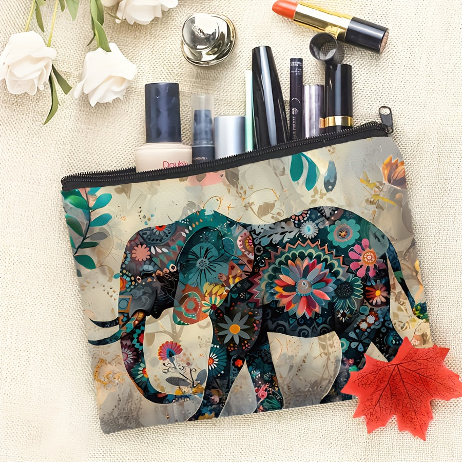 Bohemian Style Elephant Cosmetic Bag with Zipper