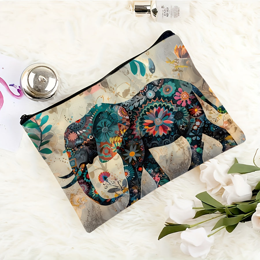 Bohemian Style Elephant Cosmetic Bag with Zipper