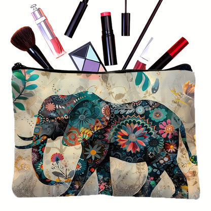 Bohemian Style Elephant Cosmetic Bag with Zipper