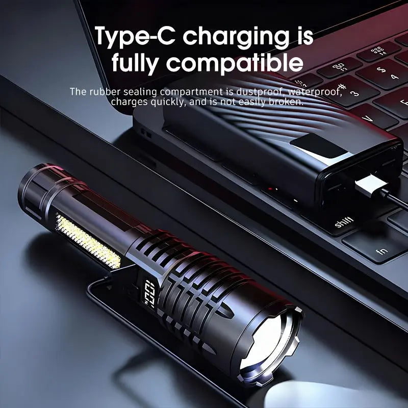 Powerful Compact Flashlight - USB C charging