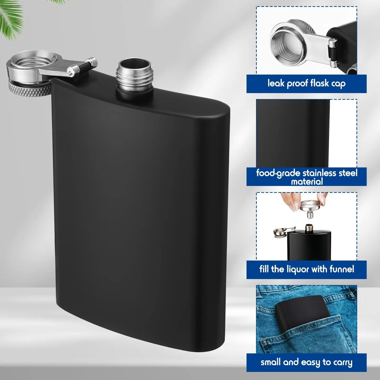 Stainless Steel Hip Flasks Set - Personalize ME O3D