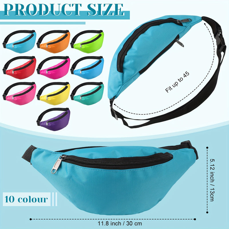 Vibrant Neon Fanny Packs - Adjustable Waist Bags for Men &amp; Women O3D