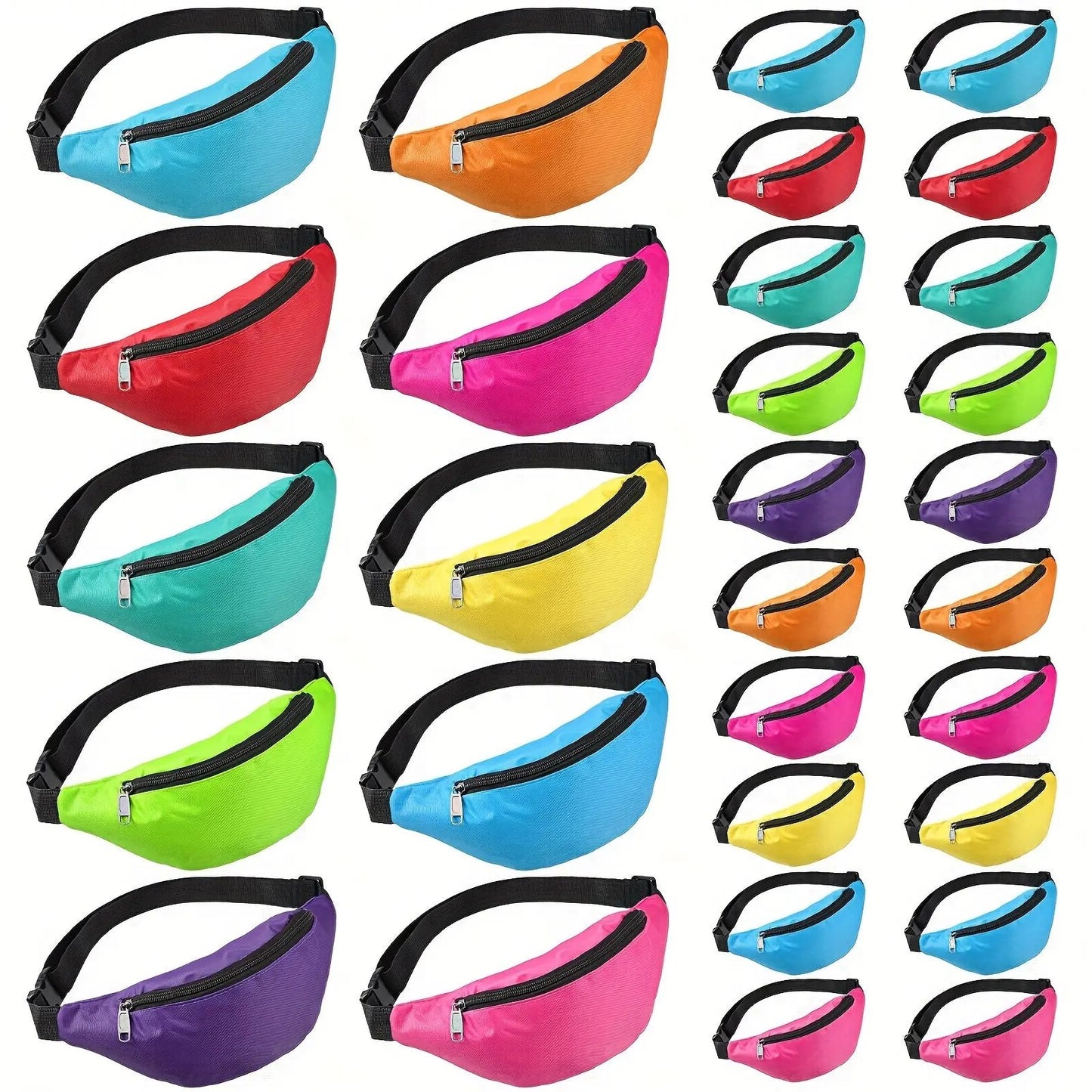 Vibrant Neon Fanny Packs - Adjustable Waist Bags for Men &amp; Women O3D