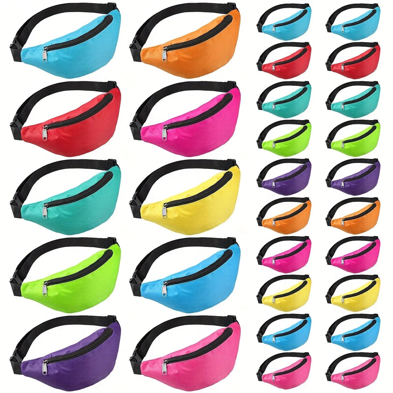 Vibrant Neon Fanny Packs - Adjustable Waist Bags for Men &amp; Women O3D