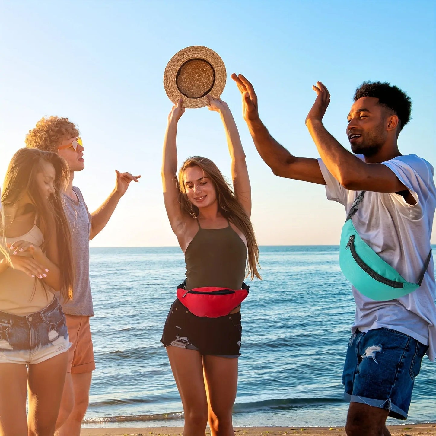 Vibrant Neon Fanny Packs - Adjustable Waist Bags for Men &amp; Women O3D