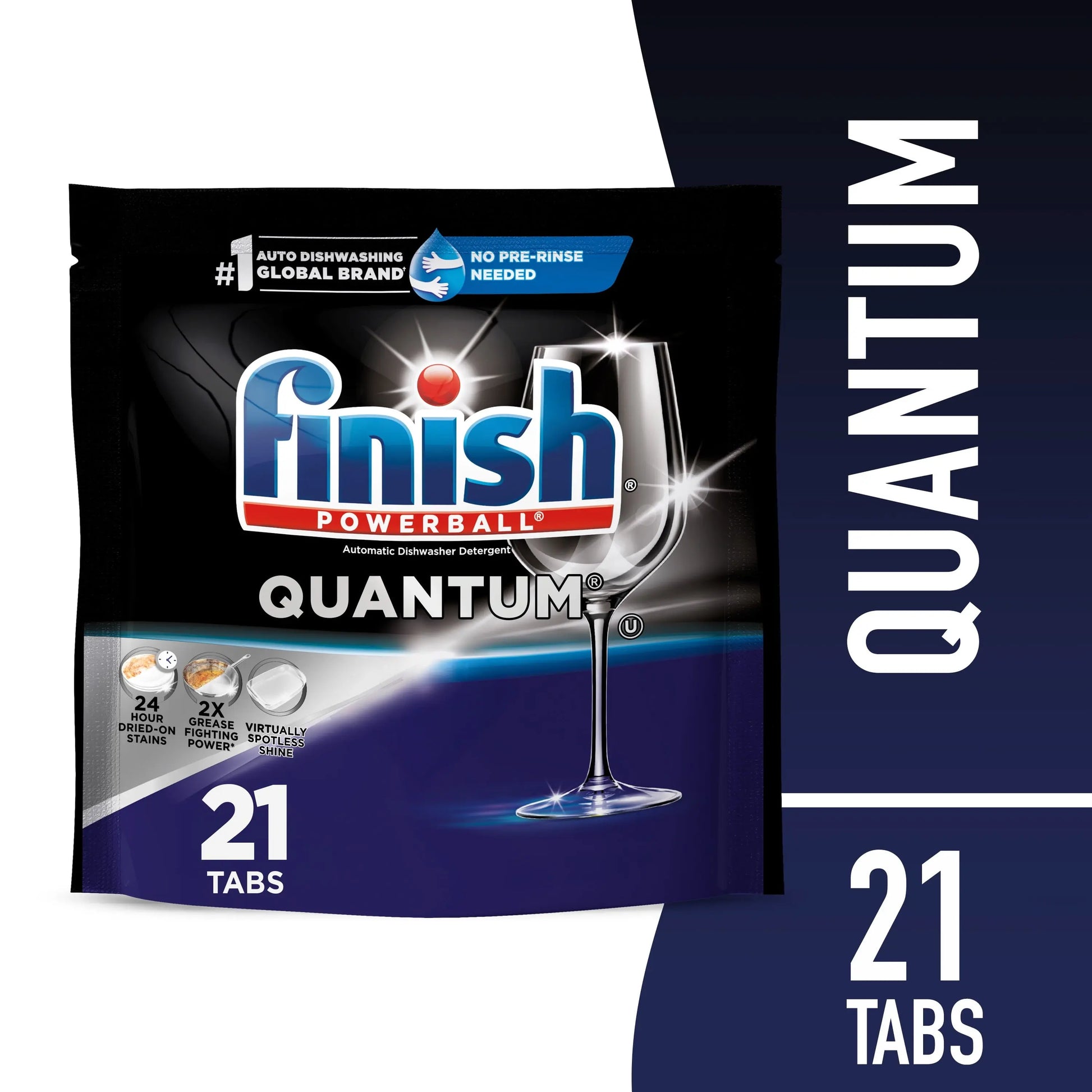 Quantum Dishwasher Pods, No Pre-Rinse Dishwasher Detergent Tabs Soap, Advanced Clean, 21 Count