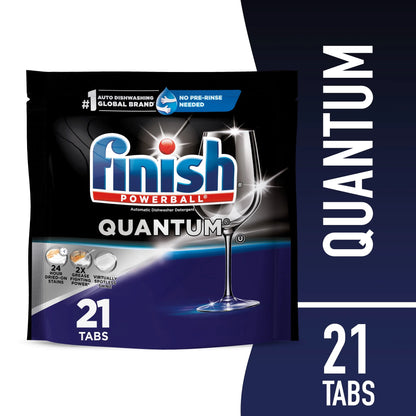 Quantum Dishwasher Pods, No Pre-Rinse Dishwasher Detergent Tabs Soap, Advanced Clean, 21 Count