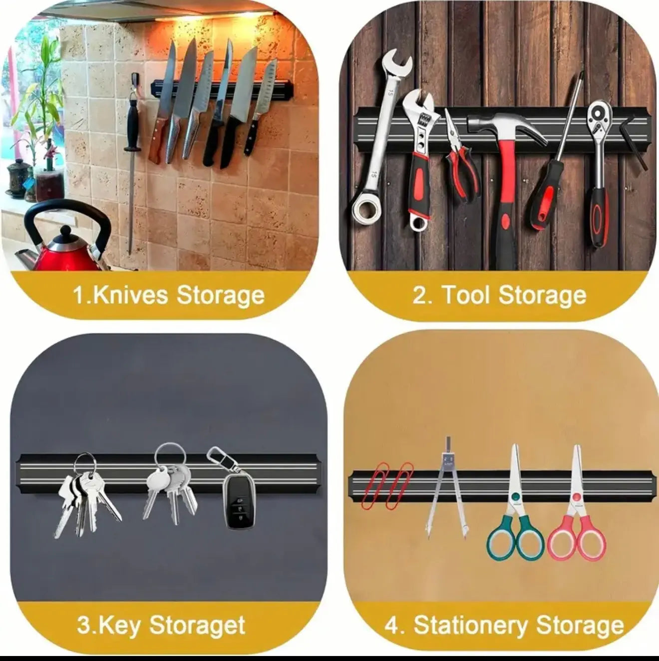 Personalized Magnet Holder – Custom Magnetic Organizer for Kitchen, Office, or Gifts – Add Names or Special Messages - Our3Designs