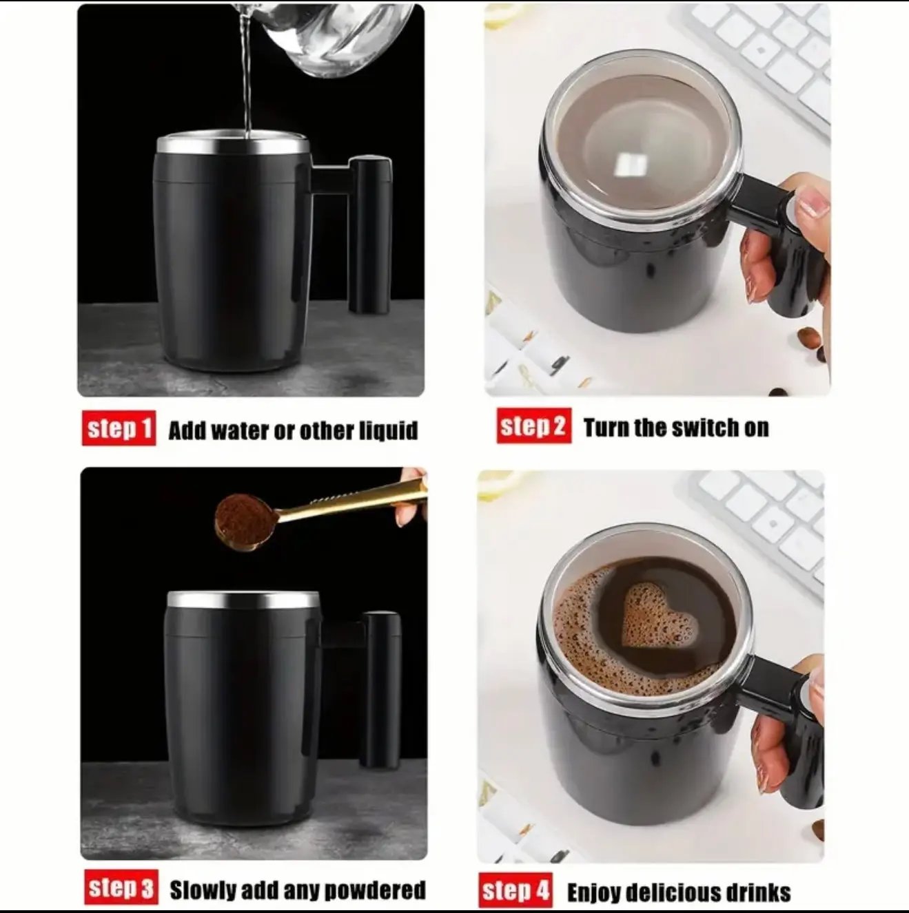 Self stirring mug Our3Designs