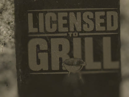 Personalized Slate Grill Coasters - “Big Bubba” Licensed to Grill BBQ Drink Coasters - Custom Engraved Gift for Grill Masters & BBQ Lovers - Our3Designs