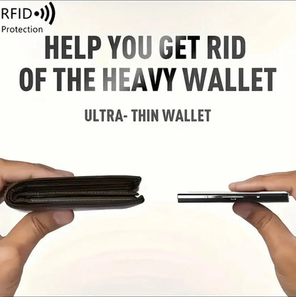 Slim RFID Blocking Wallet – Sturdy Stainless Steel Credit Card Holder – Secure Front Pocket Wallet for Men and Women - Our3Designs