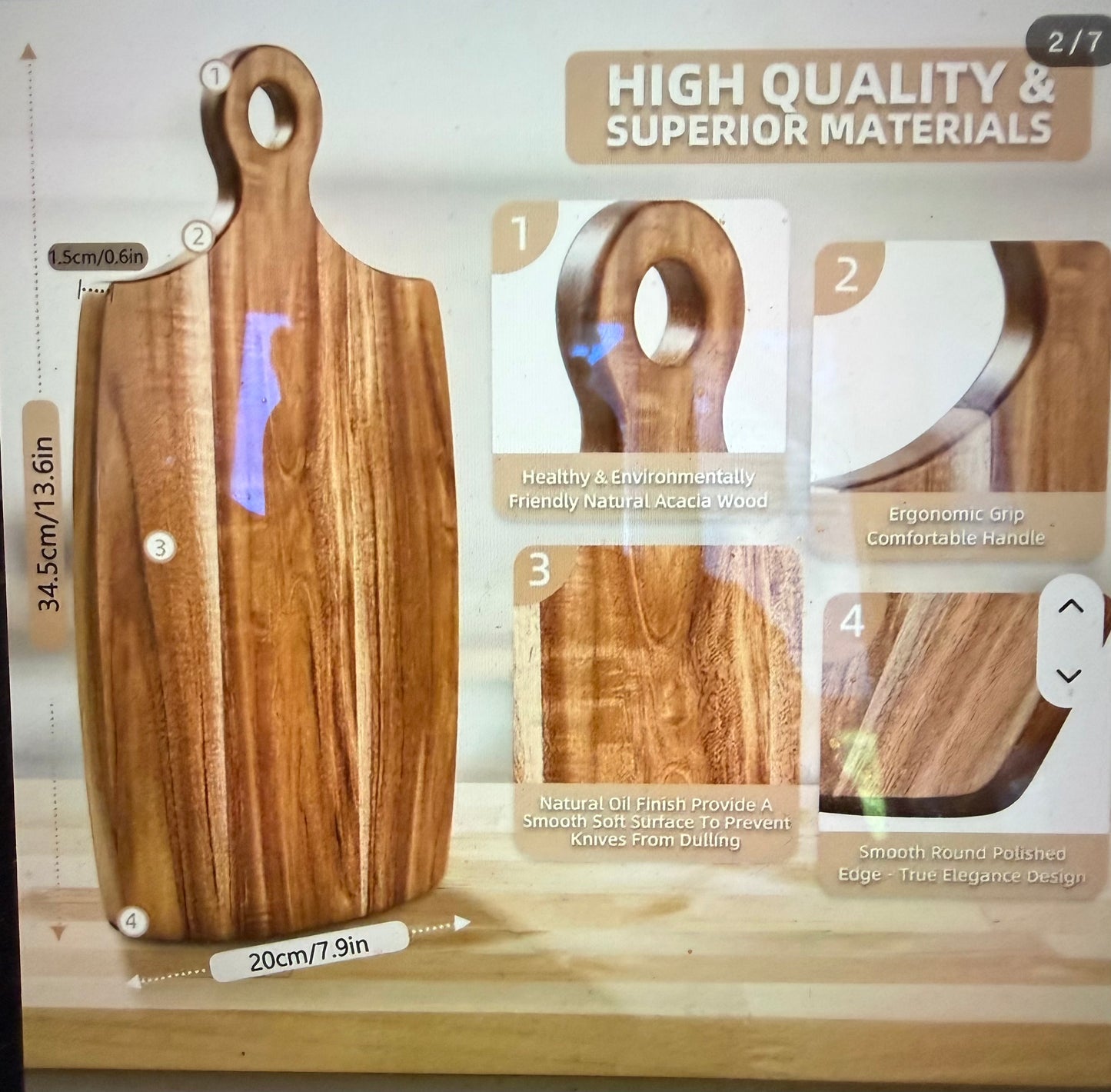 Acacia Wood Serving Tray / Cutting Board