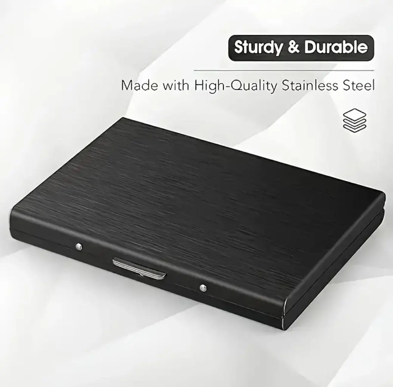 Slim RFID Blocking Wallet – Sturdy Stainless Steel Credit Card Holder – Secure Front Pocket Wallet for Men and Women - Our3Designs