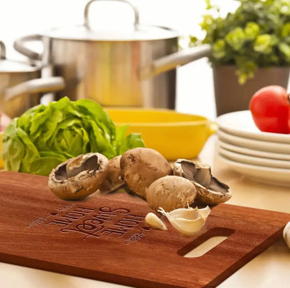 Personalized 12”x8” Wood Cutting Board – Custom Engraved Gift for Weddings, Housewarming & Holidays Our3Designs