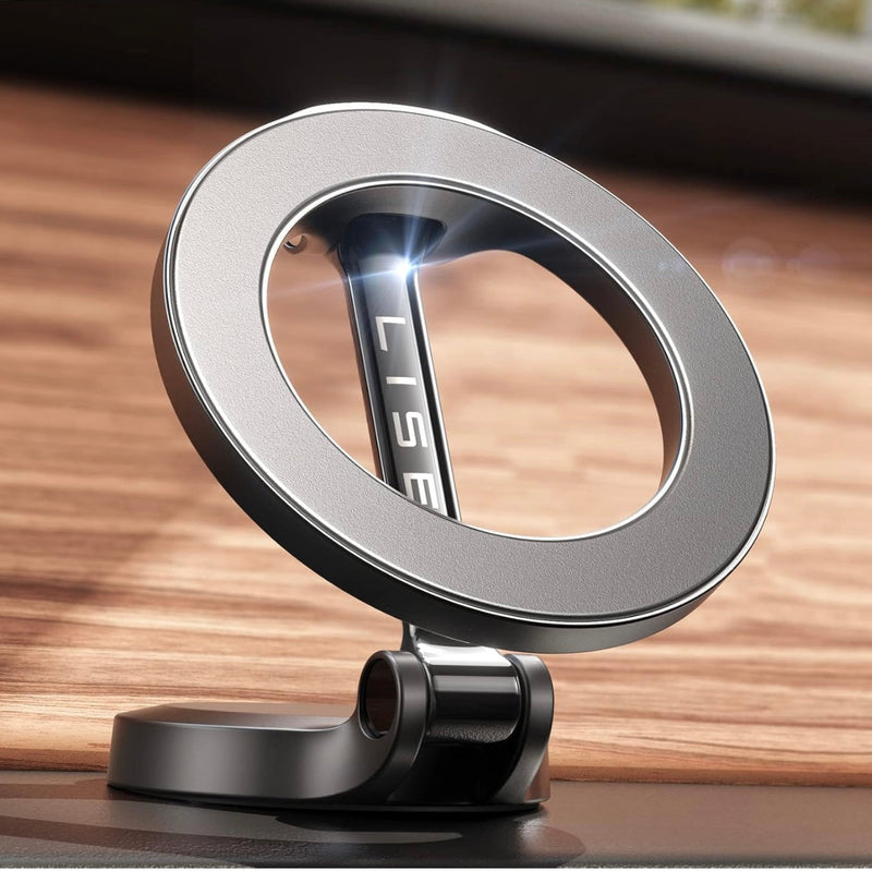 Magnetic Car Phone Holder 360° Rotation – Titanium Alloy, Dashboard Mount, Universal Fit Our3Designs