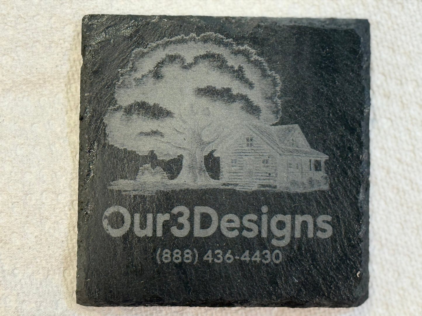 Custom Engraved Slate Coasters – Wedding or Corporate Gift - Our3Designs