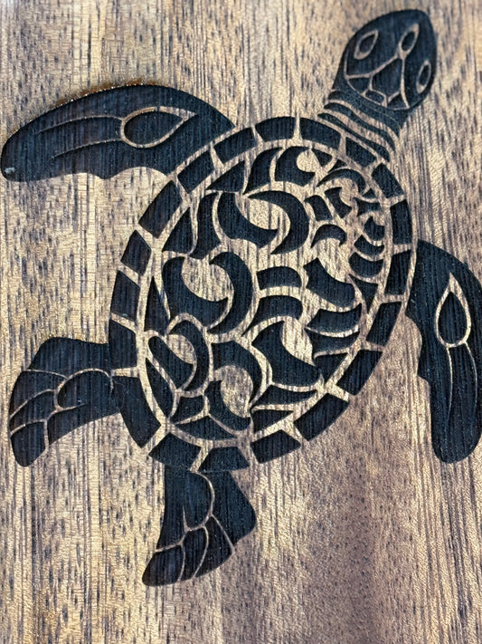 Sea Turtle Cutting Board – Funny Engraved Gift, “Shell Yeah!”, Coastal Kitchen Decor - Our3Designs