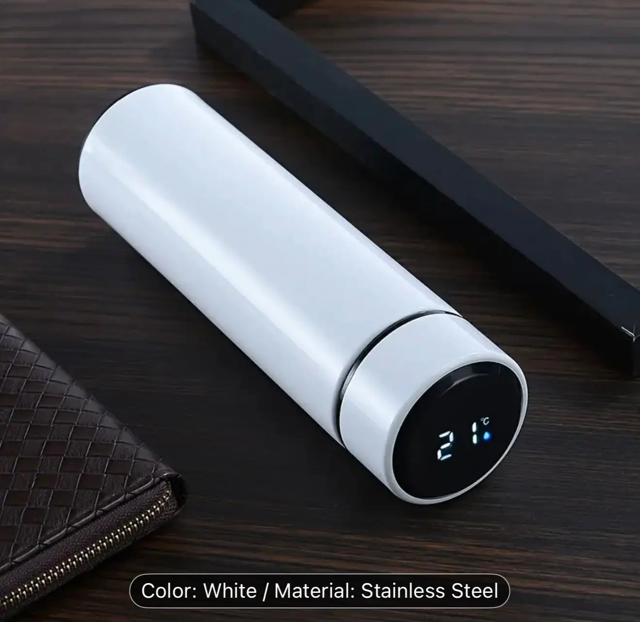 Insulated Smart Bottle w/ Touch Temp Display – Stainless Steel, 5 Colors Our3Designs