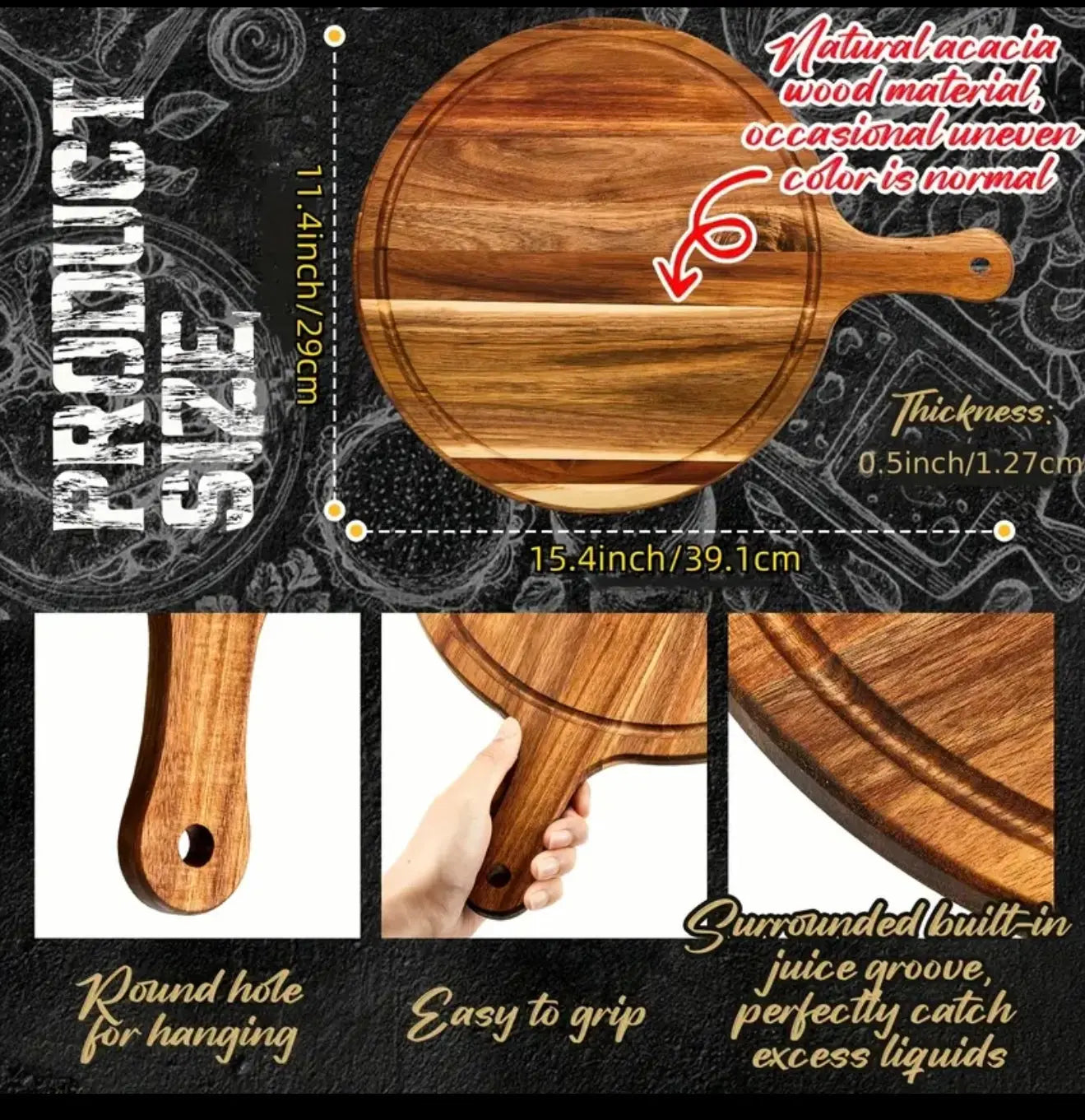 Personalized Round Charcuterie Board with Handle – Custom Corporate Gift or Bridal Party Favor - Our3Designs