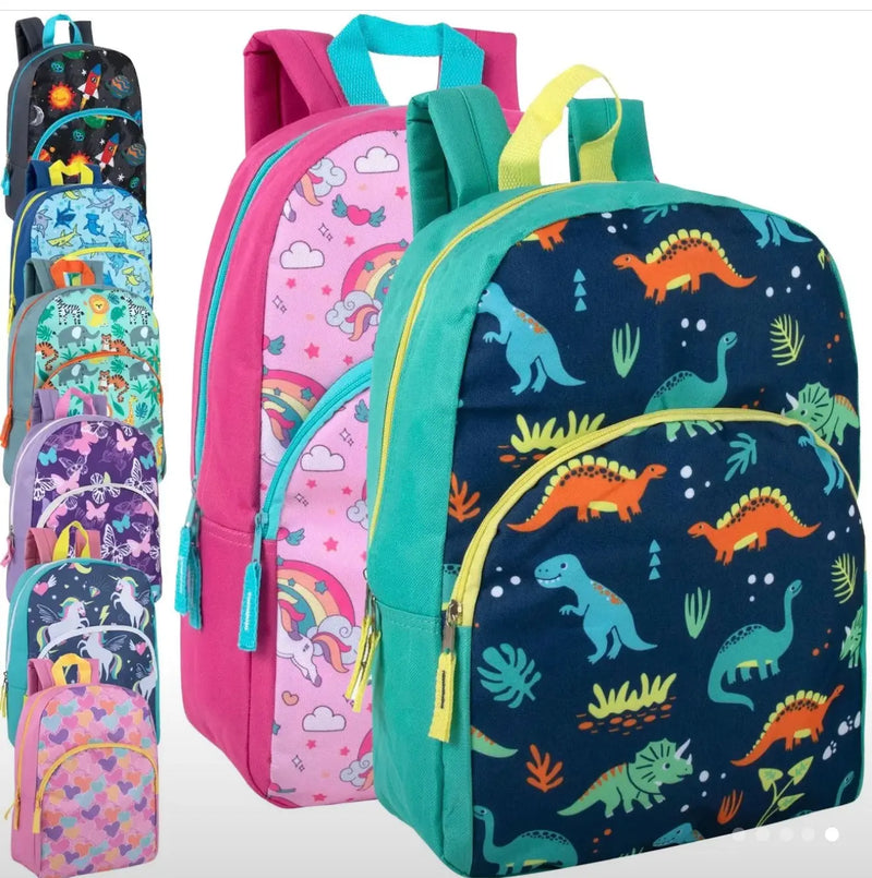 15” Kids Backpack for School – Cute Dinosaur, Unicorn, Safari & Space Designs – Lightweight & Durable Our3Designs