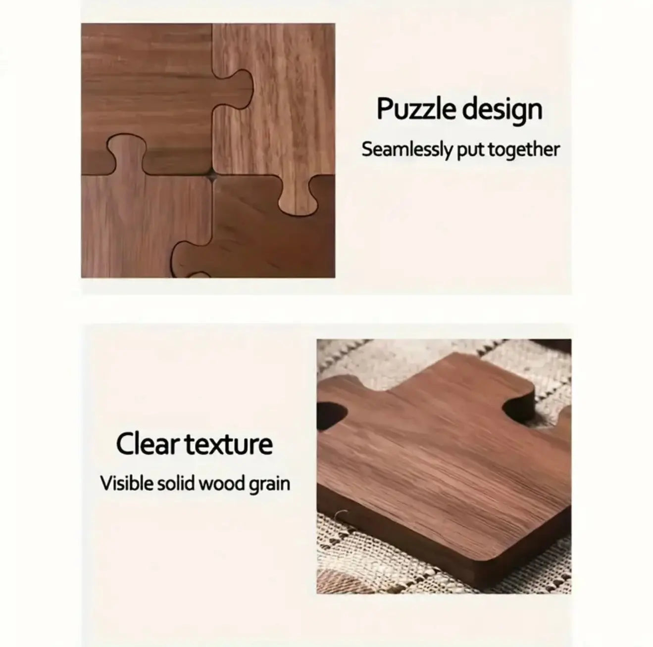 Rustic Wooden Puzzle Piece Coaster Set of 4 – Interlocking Drink Mats, Gift for Home, Bar, Office – Free Shipping Our3Designs