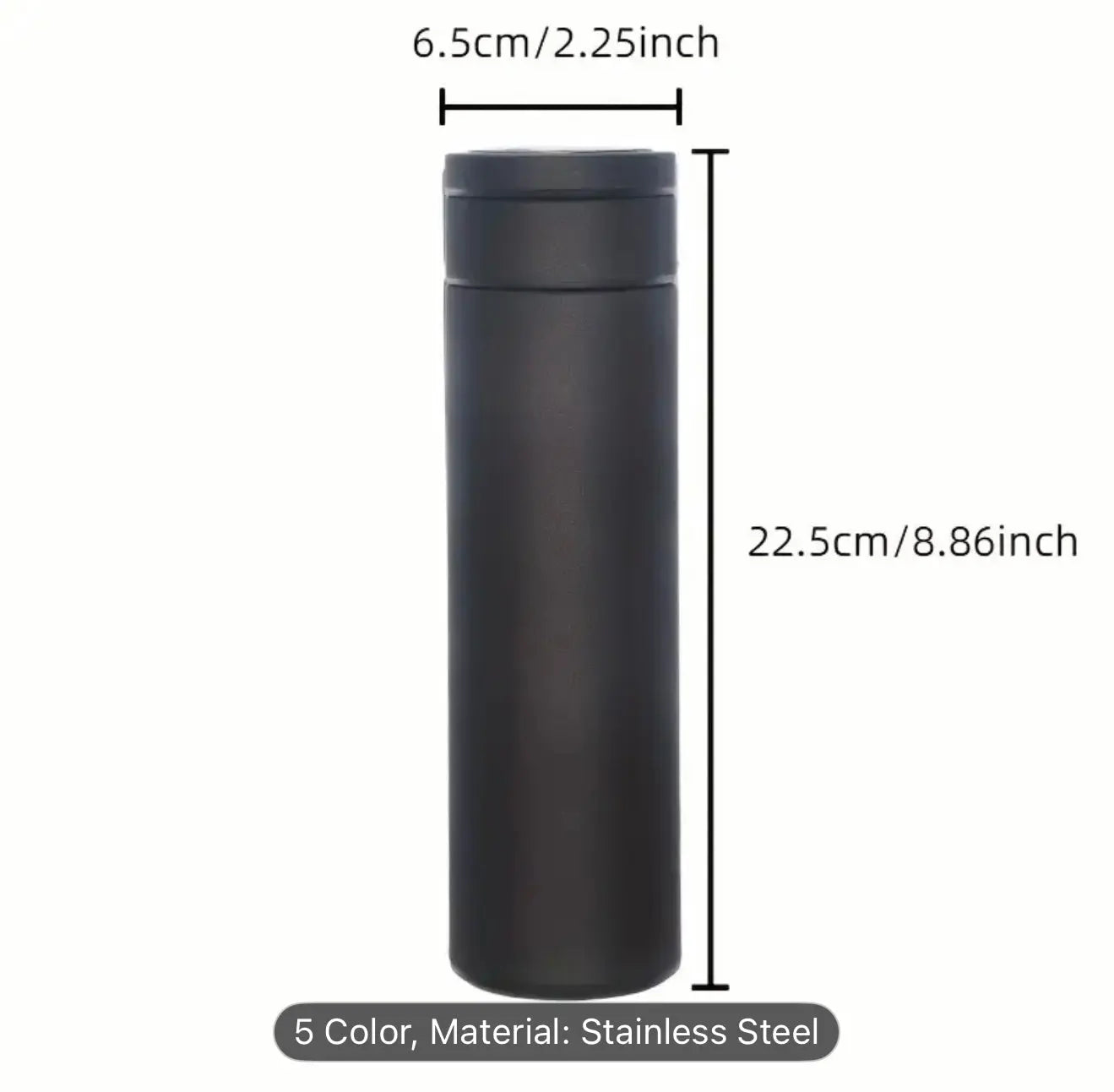 Insulated Smart Bottle w/ Touch Temp Display – Stainless Steel, 5 Colors Our3Designs