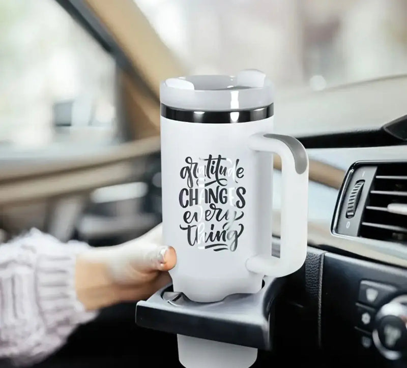 40oz Insulated Tumbler Mug with Handle & Straw – Stainless Steel, Custom Logo, Hot 12h/Cold 24h
