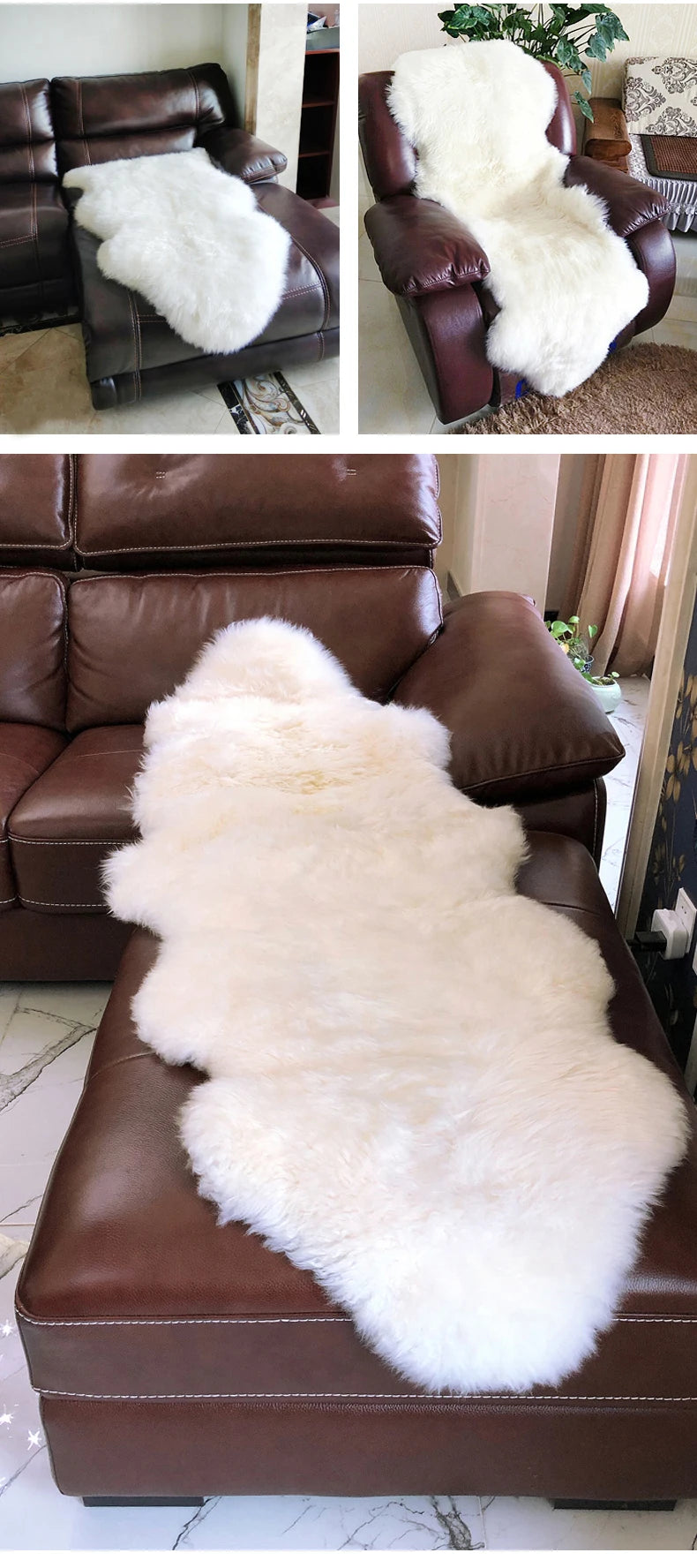 Fur Faux Sheepskin Soft Carpet Washable Seat Mats For Floor Fluffy Rugs