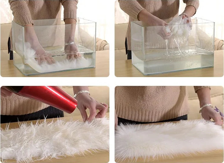 Fur Faux Sheepskin Soft Carpet Washable Seat Mats For Floor Fluffy Rugs