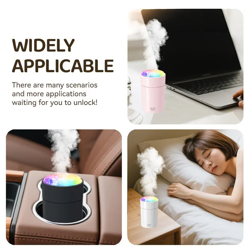 USB Humidifier and Aromatherapy Diffuser with Color-Changing Lamp