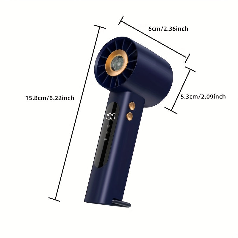 Cooling on the go with this USB rechargeable handheld turbo fan. O3D
