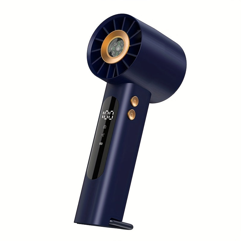 Cooling on the go with this USB rechargeable handheld turbo fan. O3D