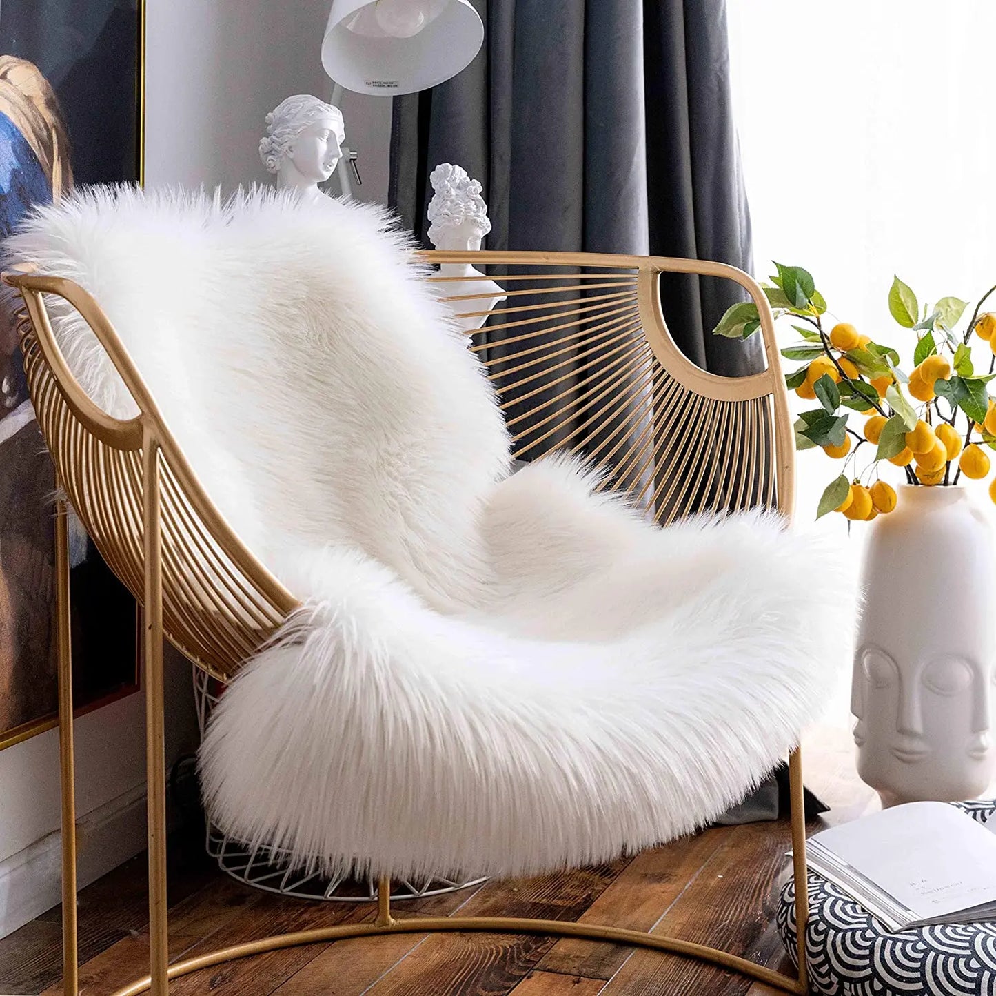 Fur Faux Sheepskin Soft Carpet Washable Seat Mats For Floor Fluffy Rugs