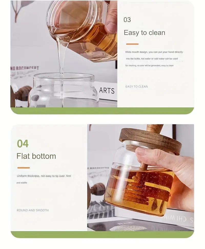 Round Honey Jar With Honey Stick O3D