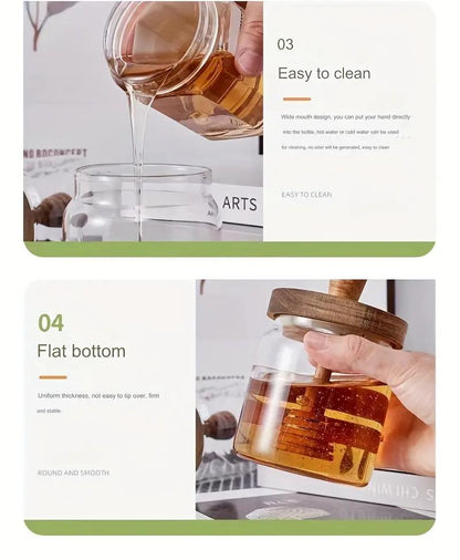 Round Honey Jar With Honey Stick O3D