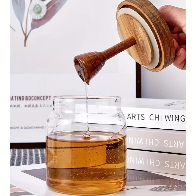 Round Honey Jar With Honey Stick O3D