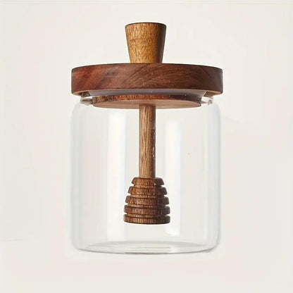Round Honey Jar With Honey Stick O3D
