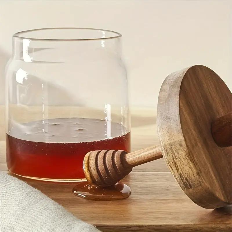 Round Honey Jar With Honey Stick O3D
