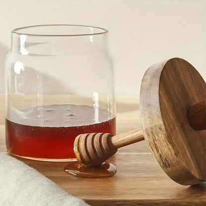 Round Honey Jar With Honey Stick O3D