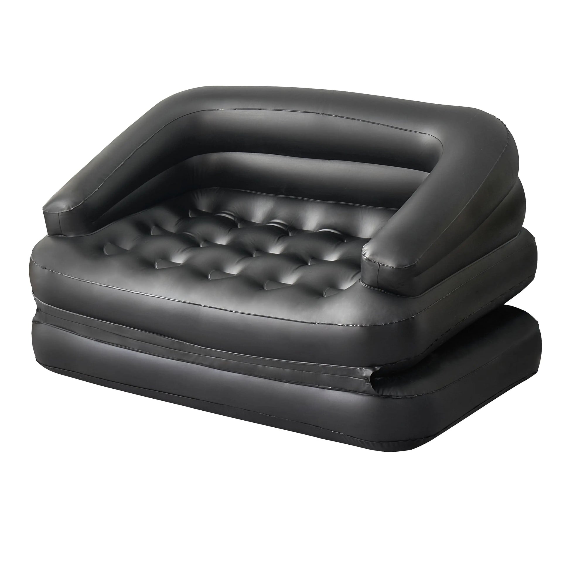78" X 54" X 24" Inflatable Sofa, Air Couch 5-In-1, Black